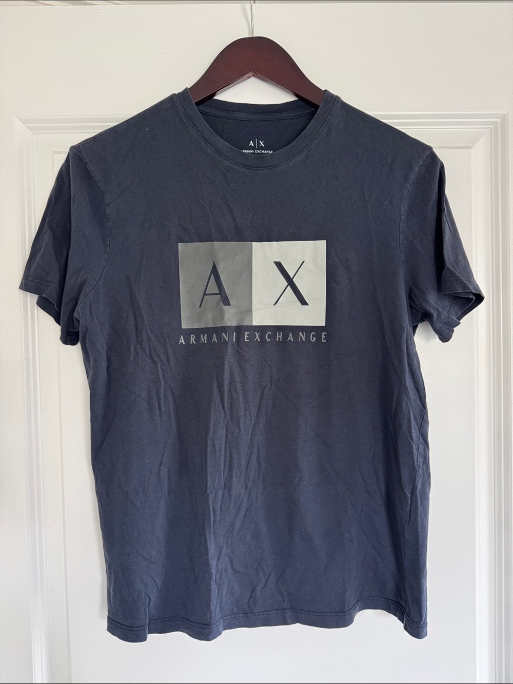 GU Blue Armani Exchange AX Logo Blue Men’s S Short Sleeve